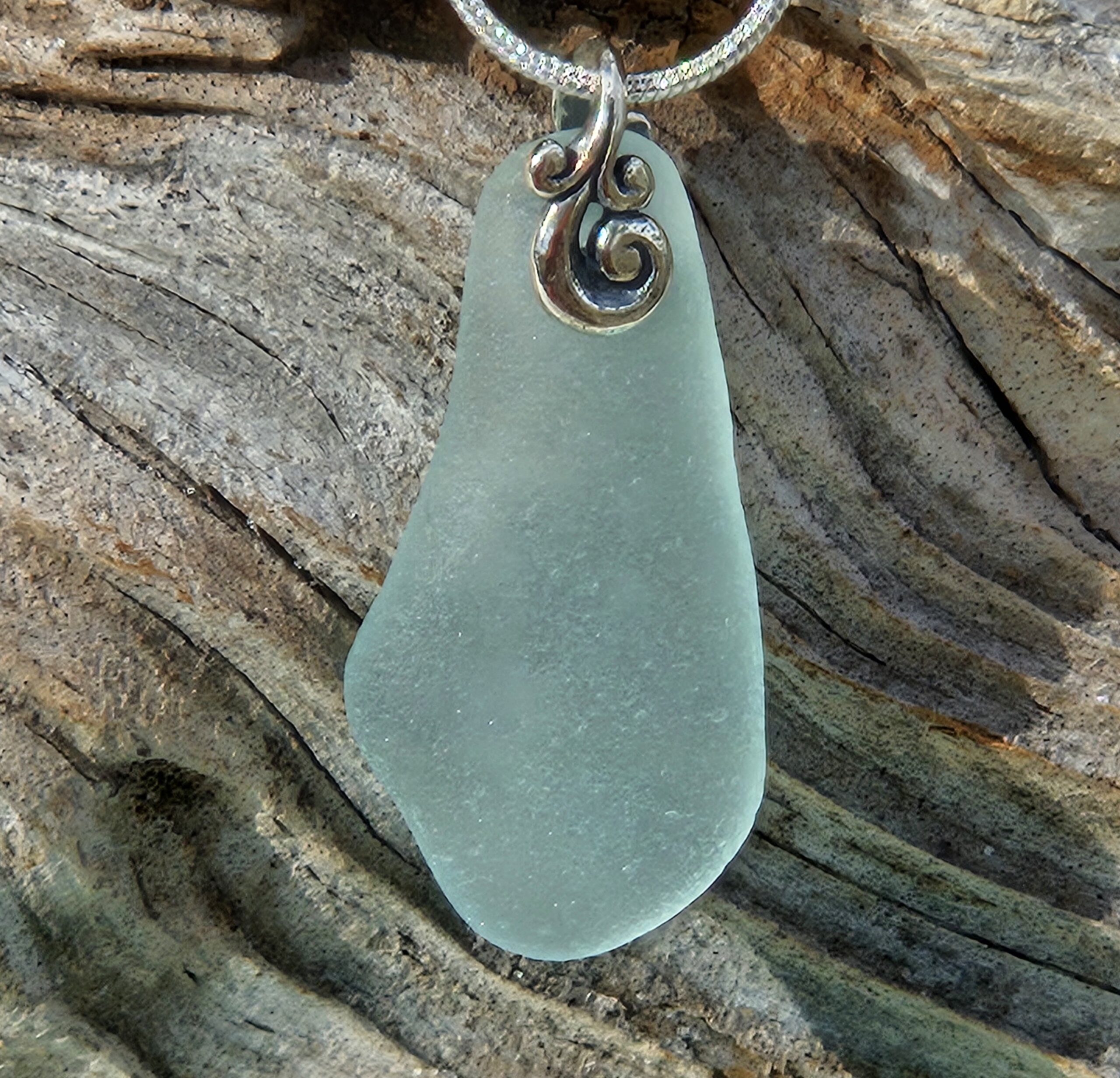 Gorgeous Genuine Seafoam Sea Glass Pendant