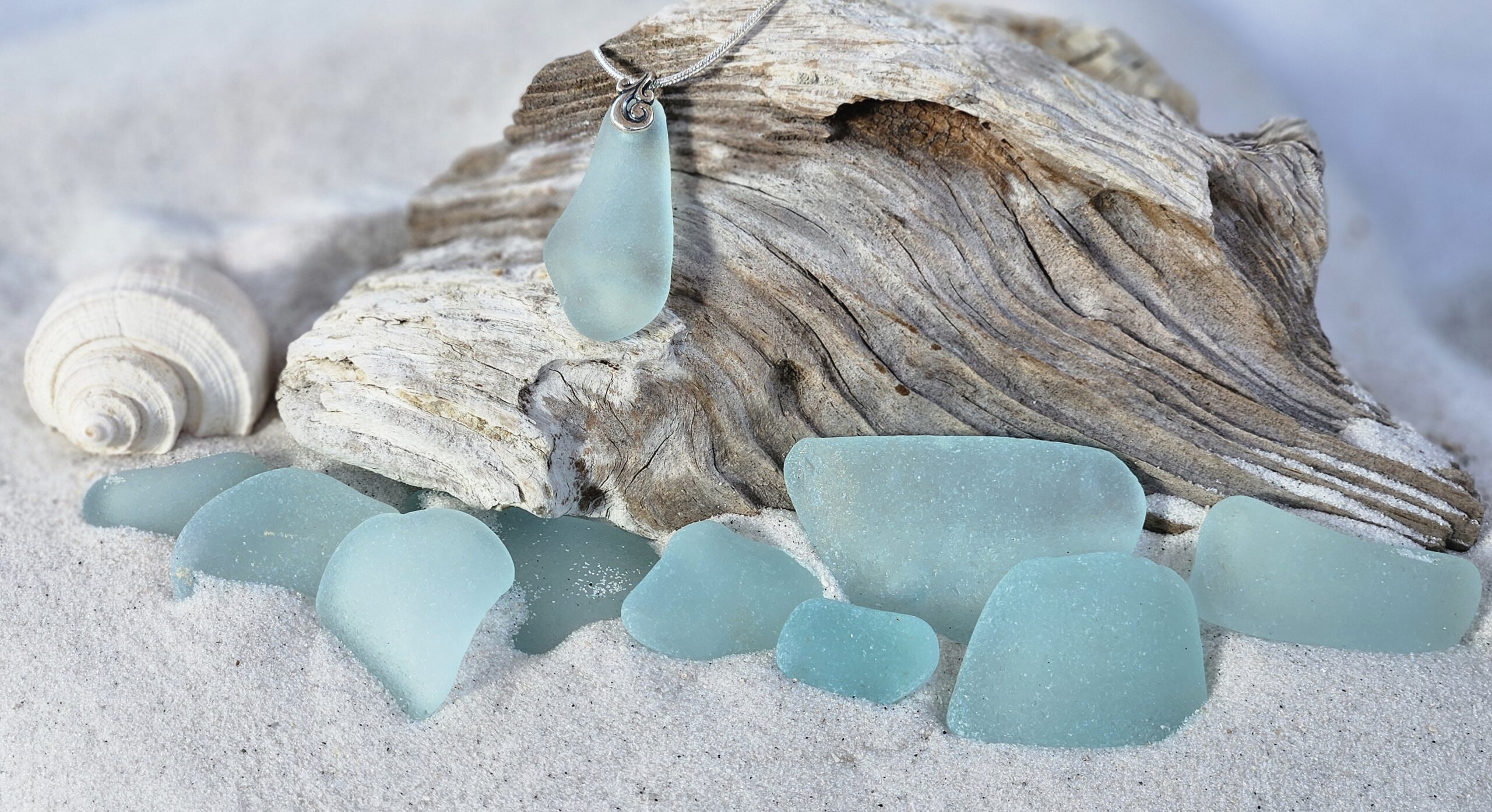 Gorgeous Genuine Seafoam Sea Glass Pendant - Image 2
