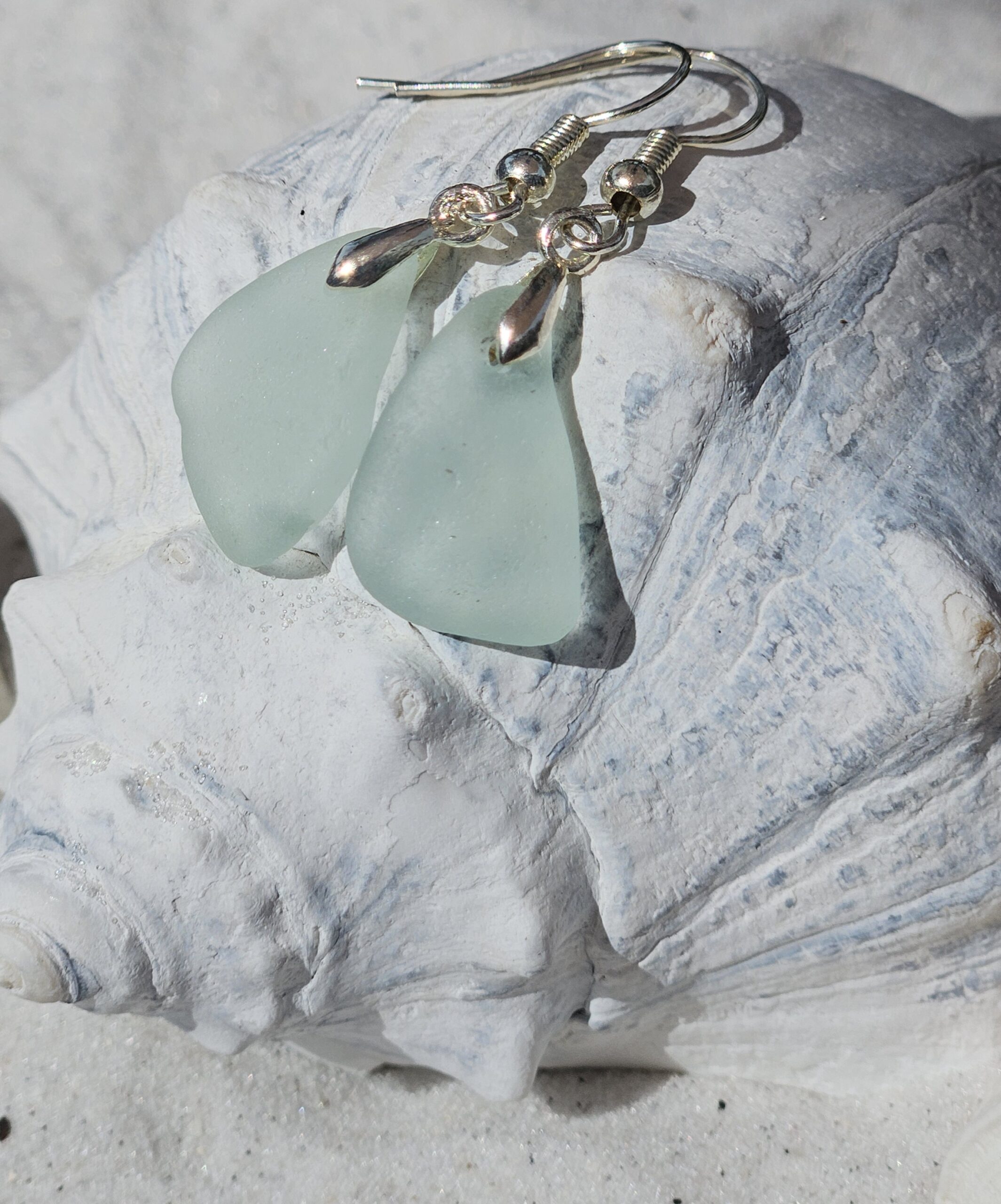 Sea Foam Sea Glass Earrings