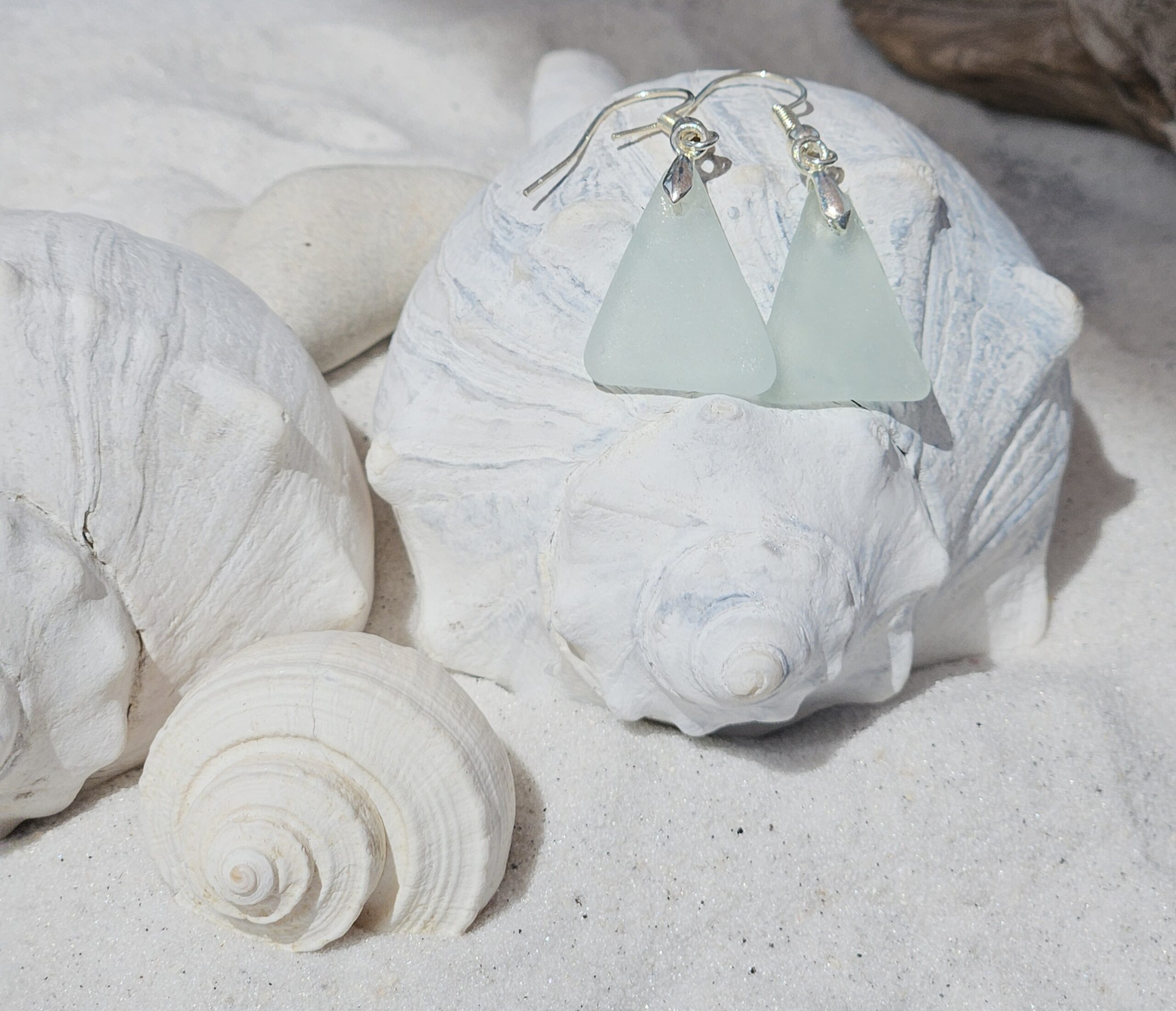 Sea Foam Sea Glass Earrings