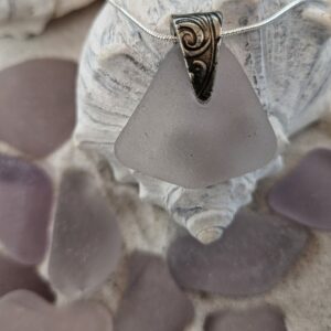 Lavender Triangular Sea Glass Pendant
