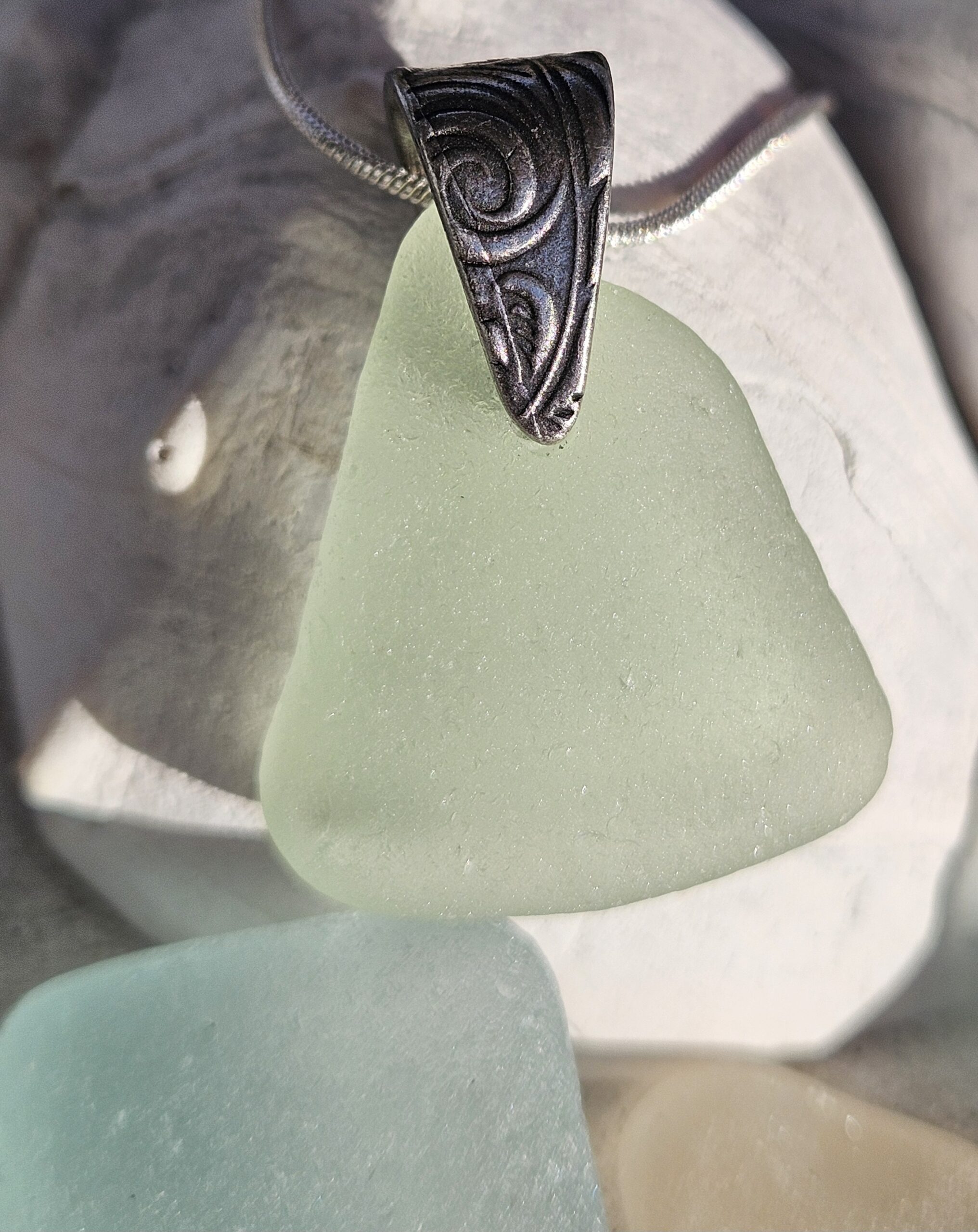 Soft Green Sea Glass Pendant