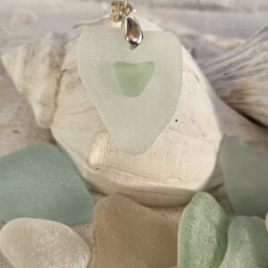 Sea Glass Hearts Pendant