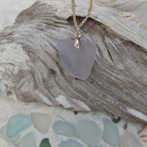 Lavender Sea Glass Pendant on14kt Gold-Filled Bail