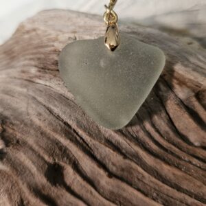 Seafoam Green Sea Glass Pendant with Bubble